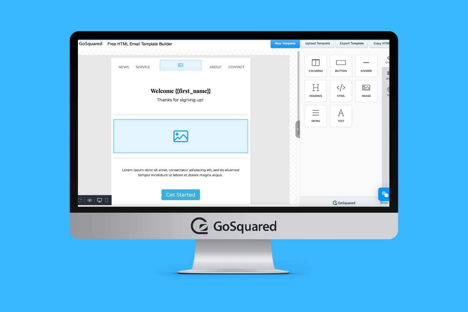 HTML email template builder gosquared