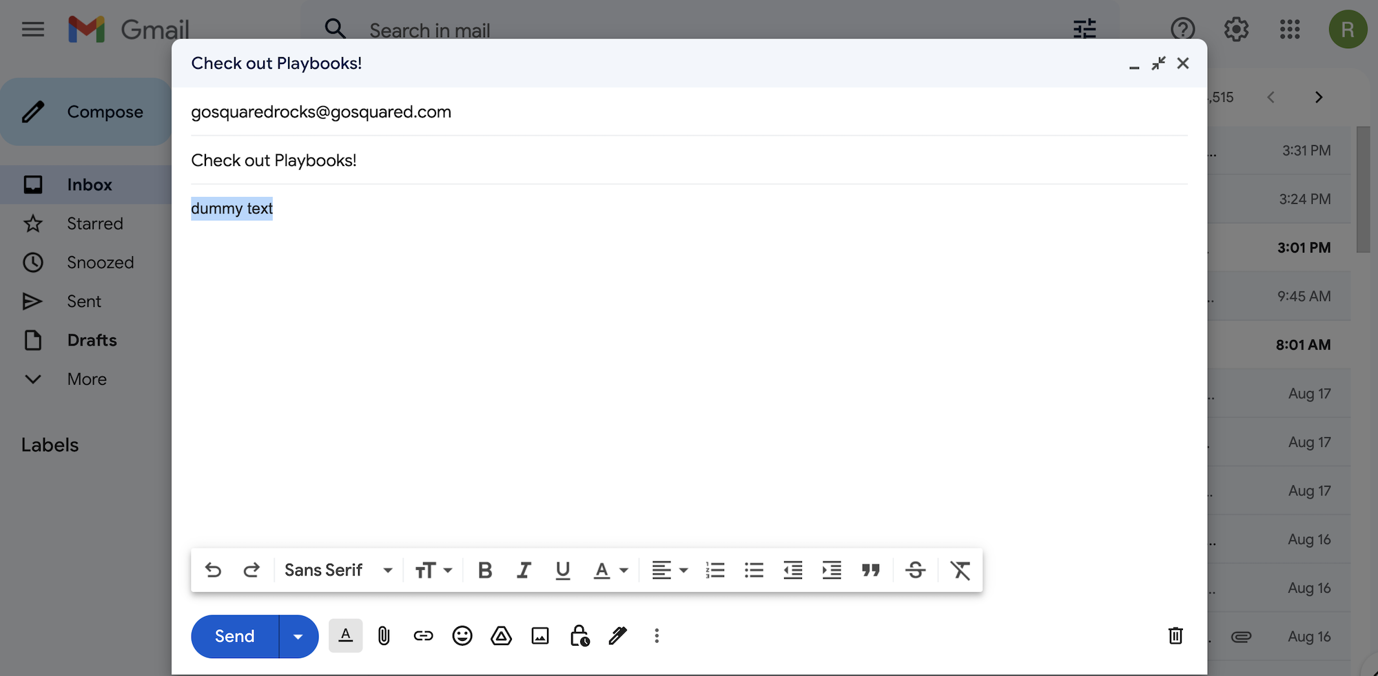 how to paste html into gmail
