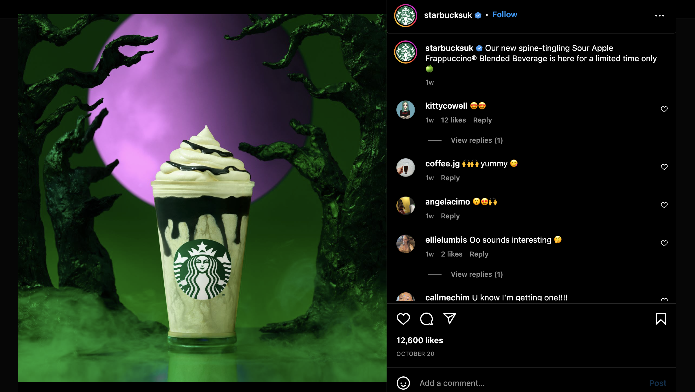 Starbucks Halloween drinks social media marketing