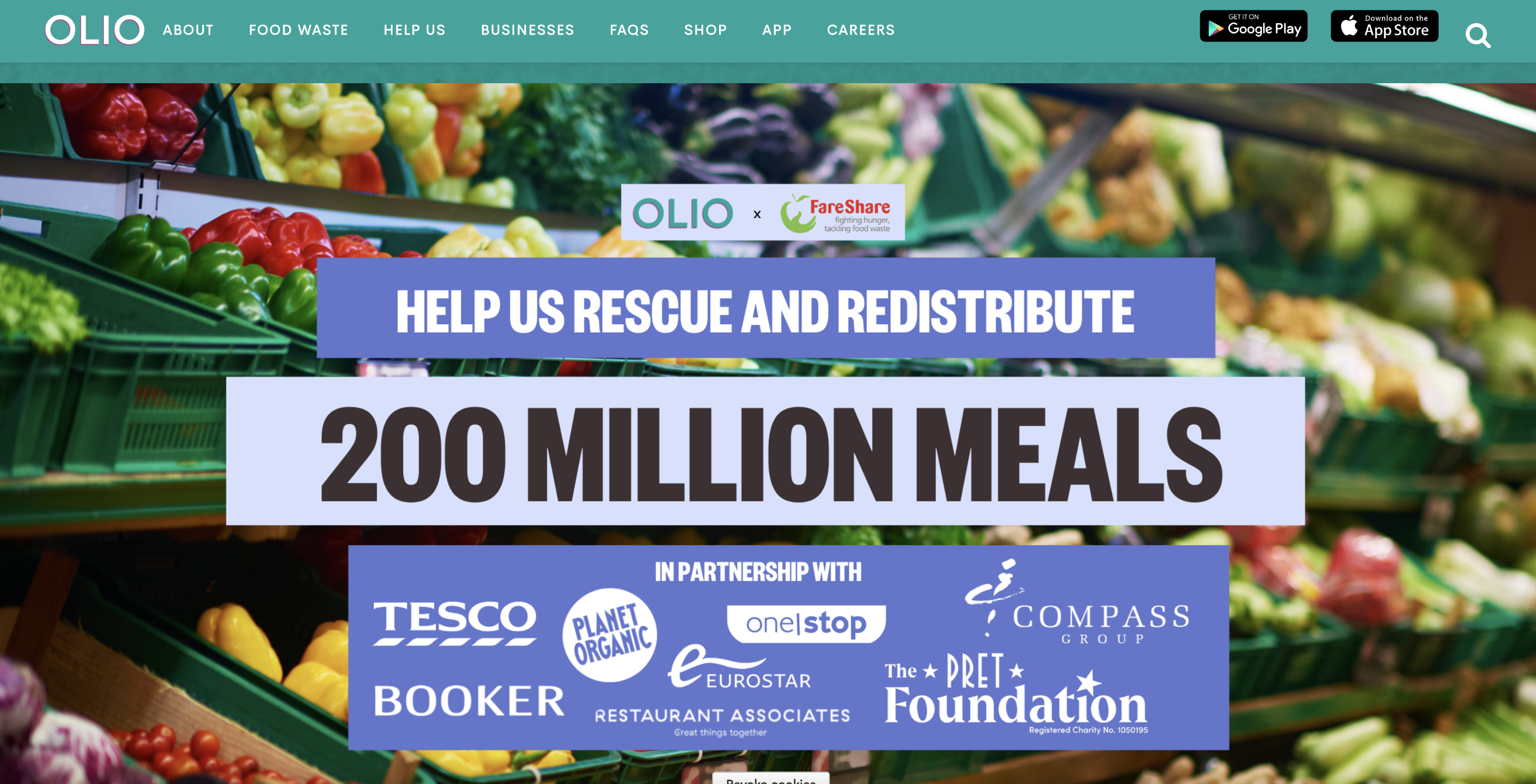 Olio app sustainable businesses uk