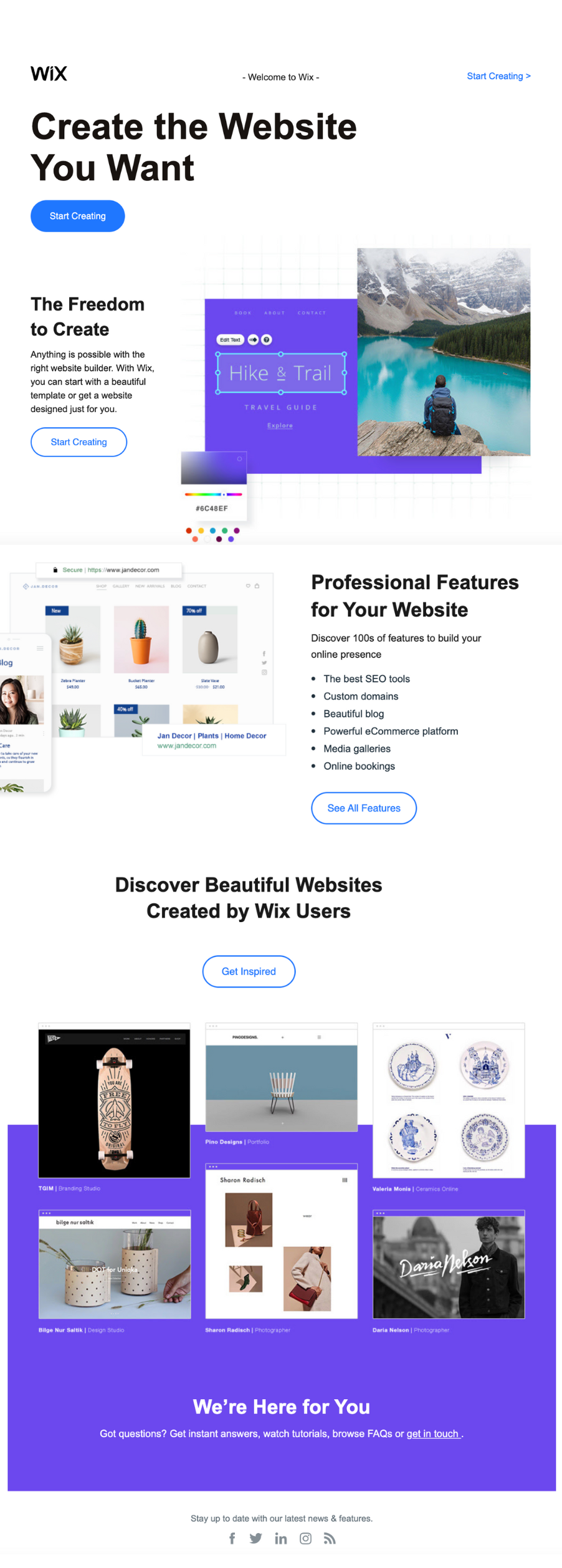 wix new user welcome email