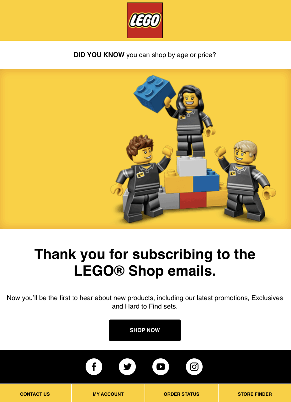 Lego newsletter GoSquared