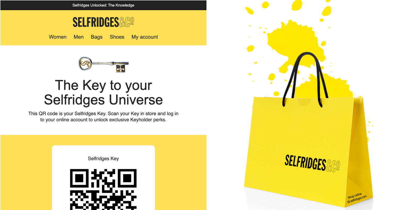 Selfridges welcome email newsletter